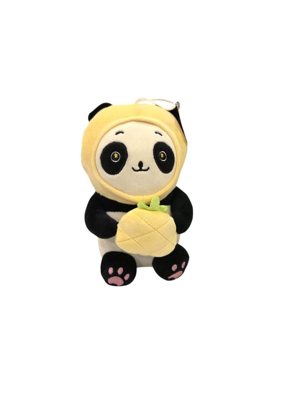 Turned Fruit Panda Pineapple Black White Yellow Plush Toy with Tags 7"